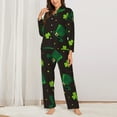thumbnail image 3 of Disketp Pajamas Set Long Sleeve Sleepwear Womens Button Down Nightwear Pj Sets-St. Patrick'S Day8, 3 of 9