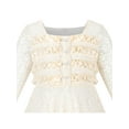 thumbnail image 4 of Girls Dress Beige Lace Floral Ruffle Pearl Party Pageant Wedding 8 Years, 4 of 7