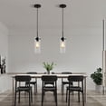 thumbnail image 2 of 2-Light Modern Glass Shade Height Adjustable Cylinder Pendant Light Chandelier Ceiling Light Fixture for Kitchen Island Living Room, 2 of 8