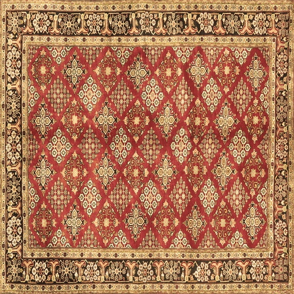 Ahgly Company Indoor Square Persian Brown Traditional Area Rugs, 4' Square