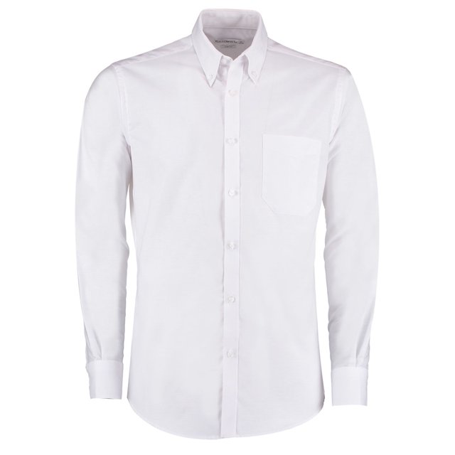 Kustom Kit Chemise Oxford à Manches Longues Extensible Ajustée pour Hommes