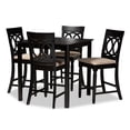 thumbnail image 1 of Baxton Studio Verina Sand Upholstered Espresso Wood 5-piece Pub Set, 1 of 8