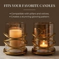 thumbnail image 4 of Candle Holder with Glass and Decorative Metal in Swirl Design for Home Decor Console Table Centerpiece Patio Garden Dining Living Room Bedroom Office Farmhouse Events Wedding Decorations - Set of 4, 4 of 7