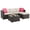 Brown Rattan/Off-White Cushion, variant on Senfot 5 Piece PE Rattan Sectional Sofa Set, All Weather Outdoor Wicker Furniture with Washable Cushions, Modular Patio Couch with Glass Table for Garden, Backyard, Porch & Poolside, Brown and Beige
