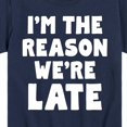 thumbnail image 3 of Instant Message - I'm The Reason Were Late - Toddler & Youth Short Sleeve Graphic T-Shirt, 3 of 6