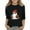 Black, variant on YunPes Children's Girls' Casual Halloween 2D Printed Round Neck Three Quarter Sleeve T Shirt Top Monogram Top