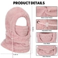 thumbnail image 4 of KOITHOT Winter Balaclava Hooded Ski Mask for Men Women, Windproof Warm Thermal Fuzzy Fleece Full Face Mask Neck Warmer, Adjustable Face Cover for Skiing Cycling Outdoor Activities, 4 of 6