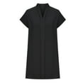 thumbnail image 4 of ZyeKqe Women's Casual Dresses Cap Sleeve V Neck Mini Dress Solid Color T Shirts DressTrendy Clothes, 4 of 6