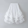 thumbnail image 5 of VBEWZET Girls Polka Dot Mesh Tiered Tulle Midi Skirt, Ruffle Layered Cake Tutu Long Skirt, Korean Elastic Waist Maxi Skirt for Girls Spring Autumn White 13-14 Years, 5 of 5