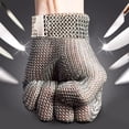 thumbnail image 4 of JIEMUCES Gant Résistant aux Coupures Gant en Maille d'Acier Inoxydable en Métal Gants avec Boucle de Poignet Ajustable Gants de Boucher Polyvalents pour la Cuisine et la Cuisson, 4 of 8