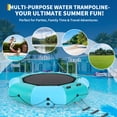 thumbnail image 2 of Inflatable Water Trampoline – 15FT for Lake, Pool & Ocean – Outdoor Floating – Kids & Adults – Includes Ladder, Ropes, Pump & Anchor Bags – Blue & Green, 2 of 7