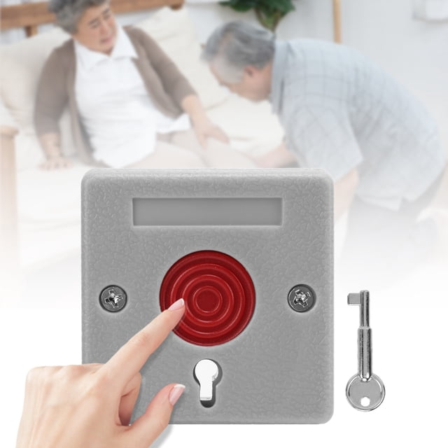 Botón de alarma seguro de emergencia antirrobo ABS duradero práctico práctico botón de pánico ampliamente aplicable con llave para hogares para bancos