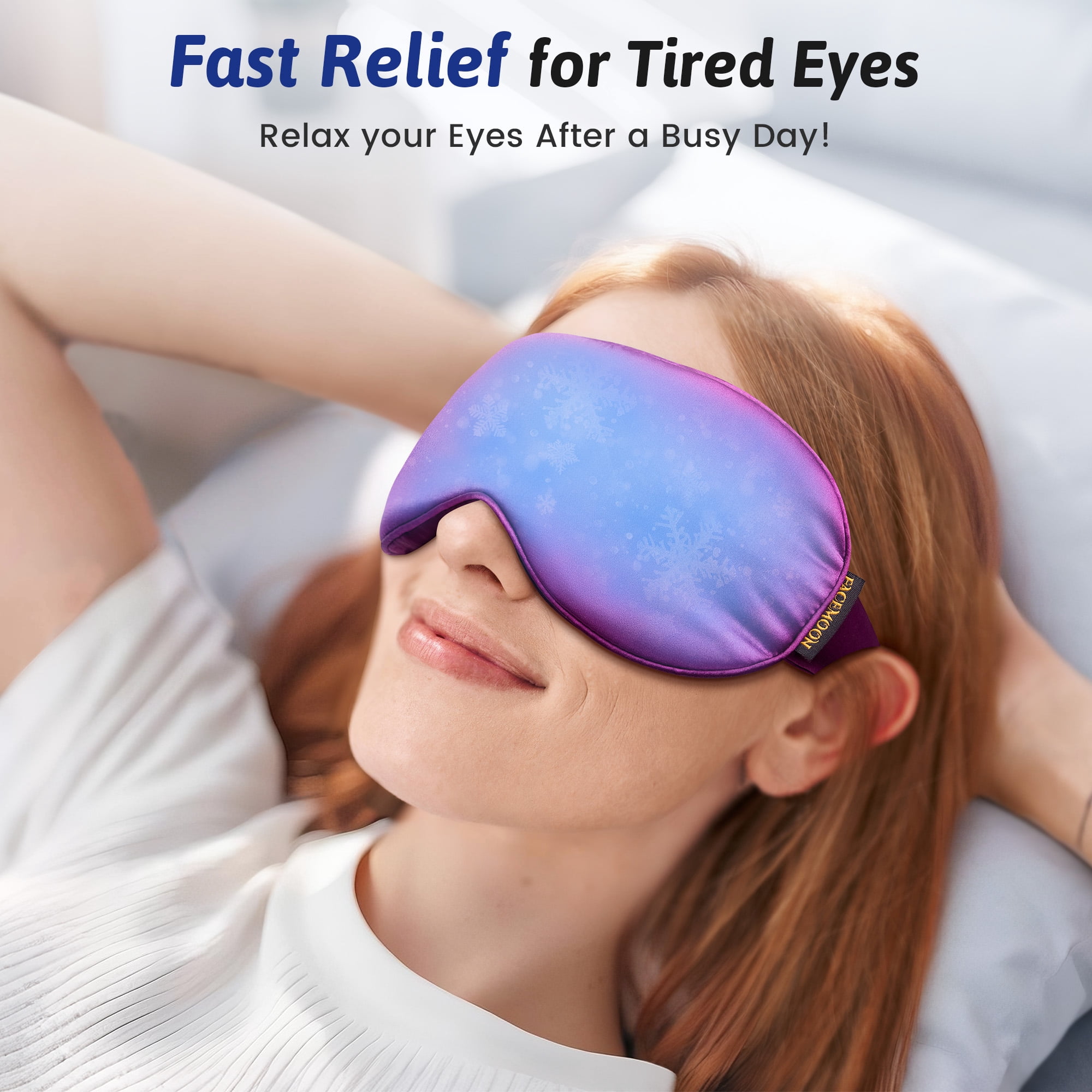 FACEMOON 2 pack adult cooling gel sleep mask for reduce puffiness dry eye relief home women men