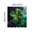thumbnail image 3 of Hometravel Four Leaf Clover Design Waterproof Shower Curtain, Polyester Bathroom Decoration with Hooks, Decorative Curtain for Bath, Home, 180x180cm, Accessory, 3 of 6