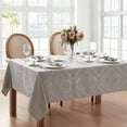 thumbnail image 2 of Elrene Home Fashions Caiden Elegance Damask Tablecloth, Silver, 60" x 120" Rectangle, 2 of 4
