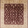 thumbnail image 1 of Ahgly Company Machine Washable Indoor Square Industrial Modern Saffron Red Area Rugs, 5' Square, 1 of 7
