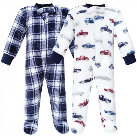 Hudson Baby Infant Boy Plush Sleep and Play, Cars, 0-3 Months