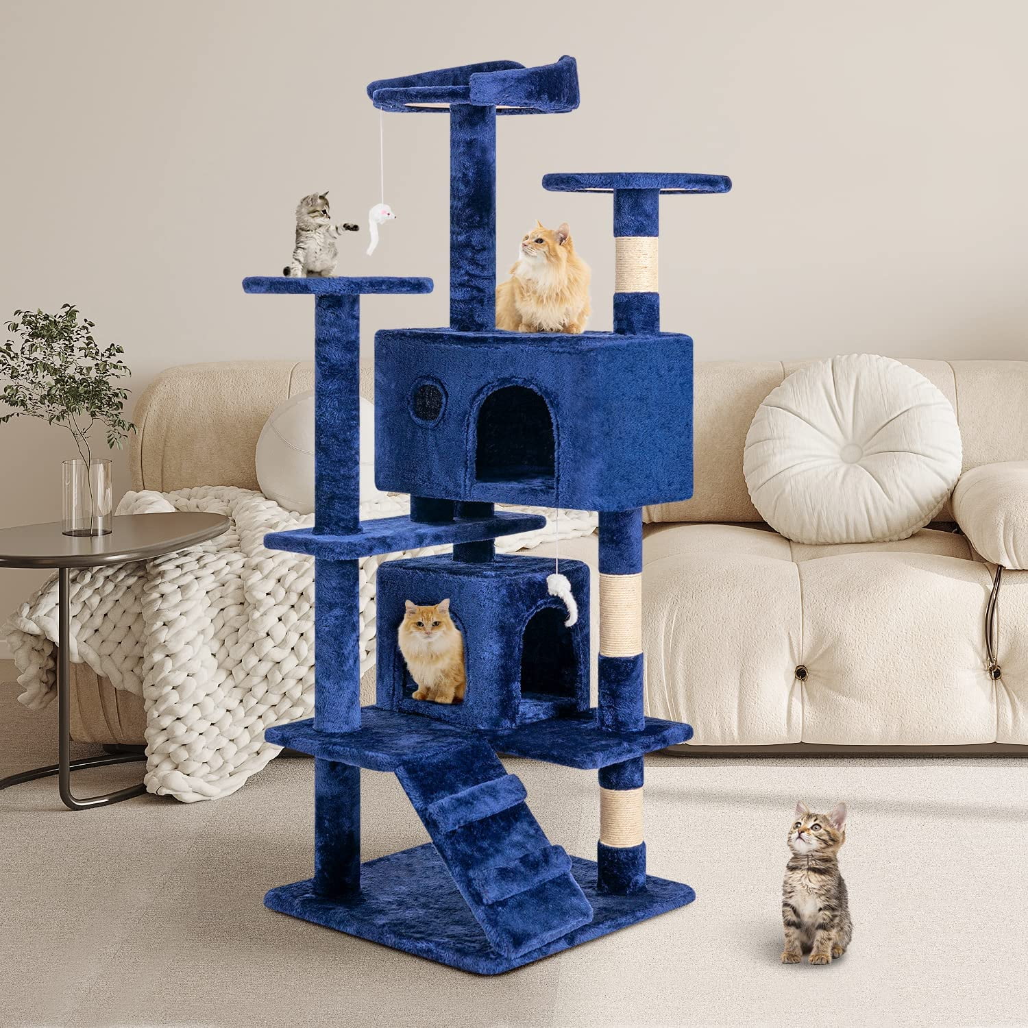 BestPet 54in Cat Tree Tower for Indoor Cats,Multi Level, Furnitu 並行輸入品 NEW BestPet 54in Cat Tree Tower with Cat Scratching Post Multi