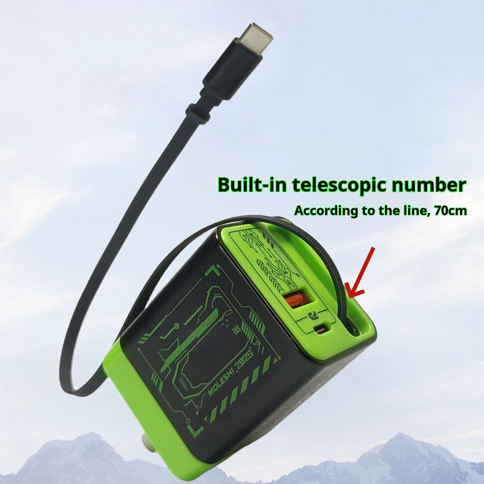 Tokeaaoa 3 Pcs 67W Retractable Wall Charger with USB-C Cable & 2 Ports Fast Charging for Laptop Phone Tablet Travel Home Office Foldable Plug PD QC 3-in-1 Power Adapter