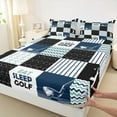 thumbnail image 3 of Feelyou Kids Cartoon Golf Full Size Sheets, Est Sleep Sports Bed Sheets, Blue Buffalo Plaid Sheet Sets, Super Cozy Room Decor, 4-Piece, 3 of 7