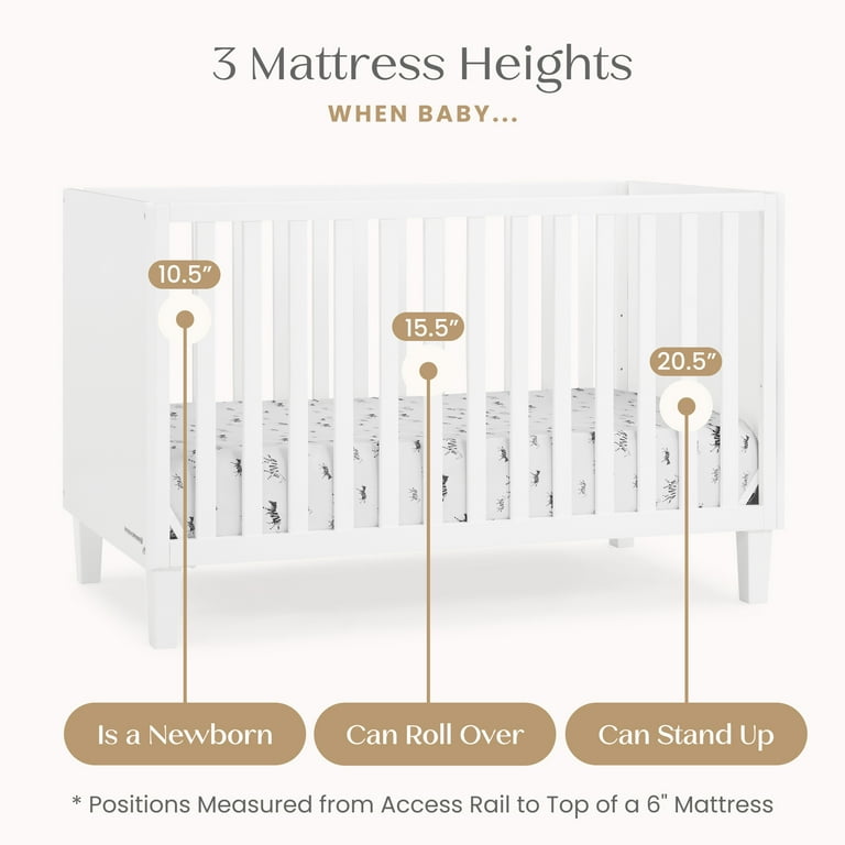 Delta Children Sonny 4-in-1 Convertible Baby Crib, Bianca White