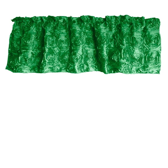 Rosette Floral Pop Up Flower Window Valance 54 Inch Wide Emerald Green
