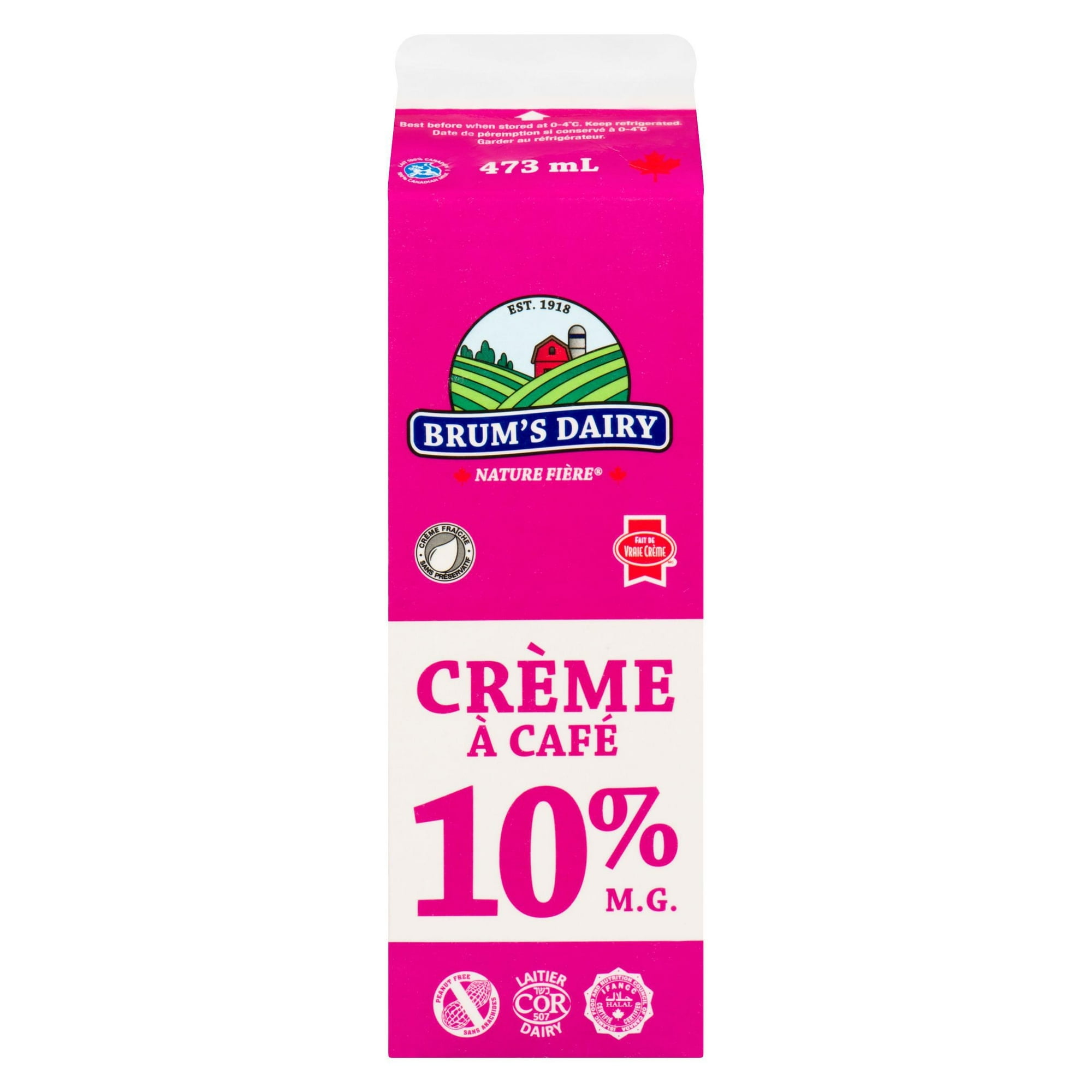 Crème à café à 10 % M.G. de Brum's
