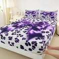 thumbnail image 3 of Feelyou Dreamy Bowknot Teen Twin Sheet Sets, Leopard Print Wildlife Bedding, 3-Piece, 3 of 7
