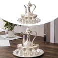 thumbnail image 4 of Juego de vino y licores europeos, dispensador de alcohol, copas de vino, elegante y lujoso frasco Rosa de plata, 4 of 8