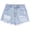 a1 Light Blue, variant on Jean Shorts Girls 3 Button Girls Cuffed Jean Shorts Elastic High Waist Trendy Fashion Denim Casual Summer Pull On Clothes Jorts