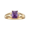 Freestyle, Women's 18kt Gold Plated Sterling Silver Emerald-Cut Birthstone Fashion Class Ring, High School or College Graduation