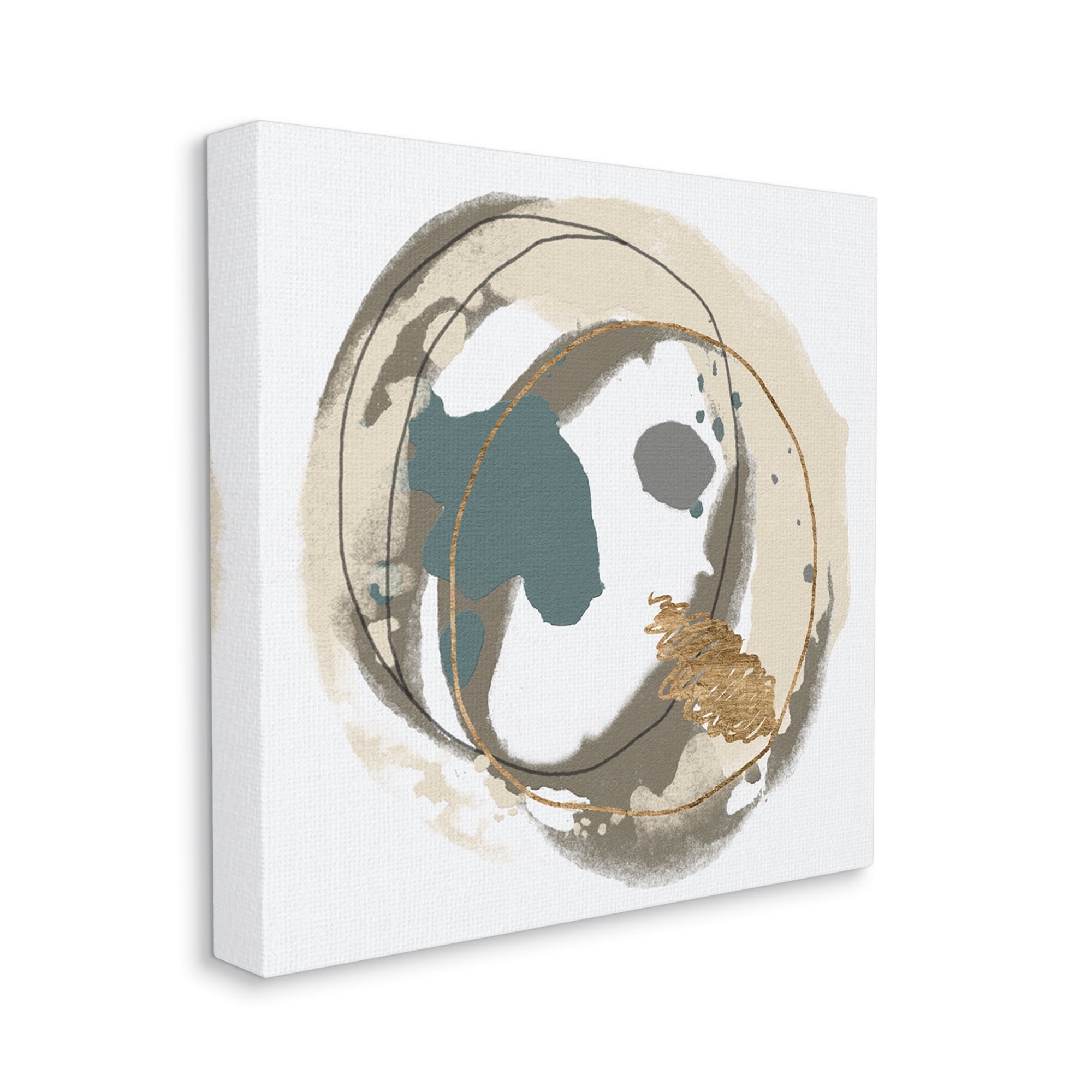 Stupell Circular Inclusion Abstract Shapes Abstract Painting Gallery Wrapped Canvas Print Wall Art