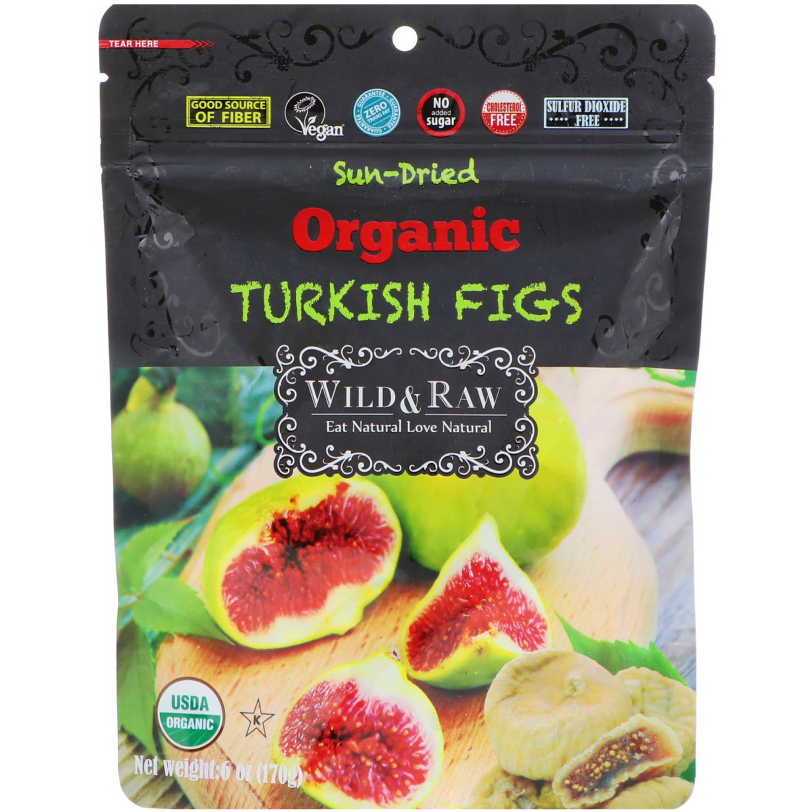 Nature's Wild Organic Wild & Raw, SunDried, Organic Turkish Figs, 6 oz (170 g)