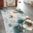 thumbnail image 3 of Teal Tulip Butterfly Area Rugs Collection 2.7'x5', Beige Turquoise Floral Farmhouse Blue Non Slip Indoor Rectangle Throw Runner Rug Floor Mat Carpet for Living Room Dining Table Bedroom Nursery, 3 of 9
