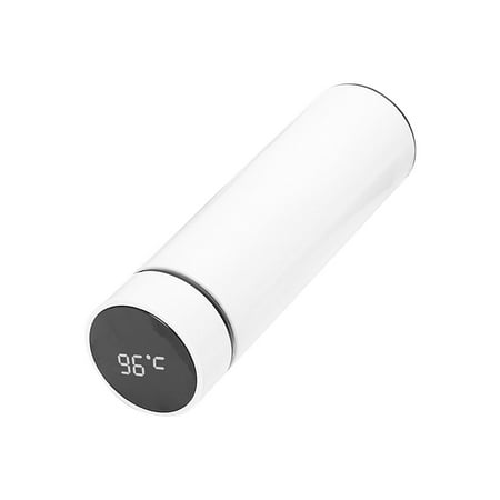 

Rinhoo Water Bottle 500ml 304 Stainless Steel LED Vacuum Cup Digital Display Portable Drink Bottle White