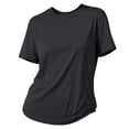 thumbnail image 6 of NMMUED Womens Workout Tops Mesh Athletic Shirts Short Sleeve Quick Dry Cooling Ice Silk T Shirts Crew Neck Breathable Gym Running Activewear Basic Tees Summer Clothes Black L, 6 of 6