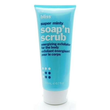 bliss Super Minty Soap 'n Scrub Energizing Exfoliator For The Body 6.7 Fl Oz.