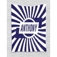 thumbnail image 1 of Anthony Tapestry, Ancient Masculine Given Name with Weathered Appearance on Retro Stripes, Wall Hanging for Bedroom Living Room Dorm Decor, 40W X 60L Inches, Navy Blue and White, by Ambesonne, 1 of 2