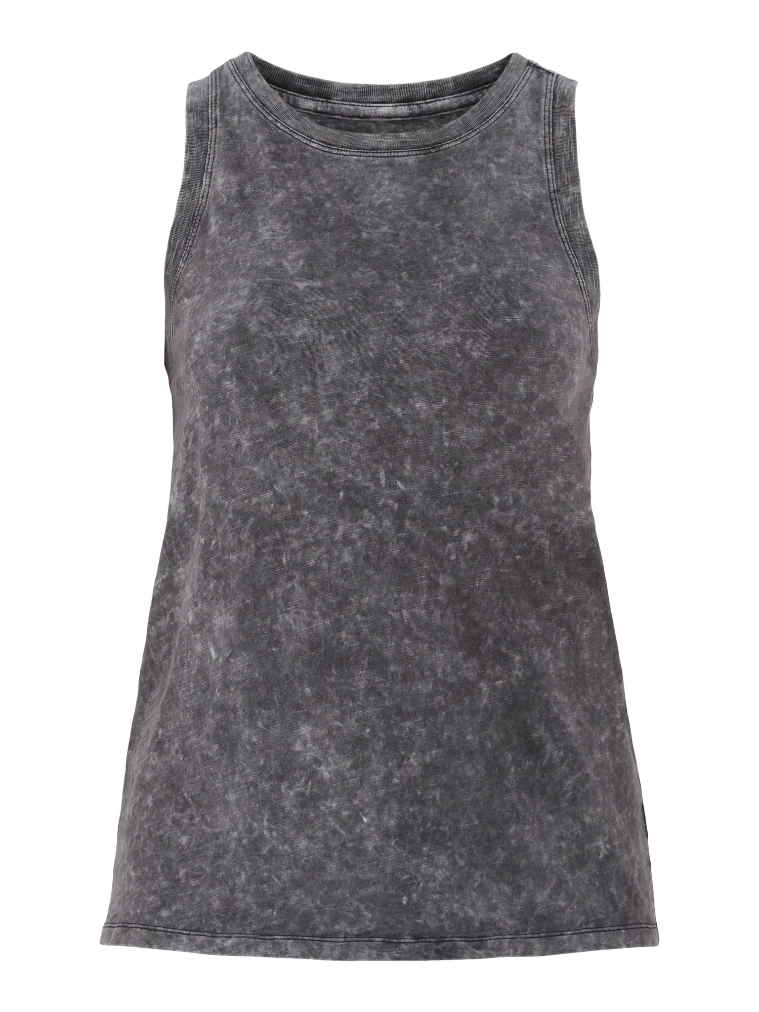 Time and Tru Women's Mineral Washed Cotton Tank Top with High Neck, Sizes XS-XXXL