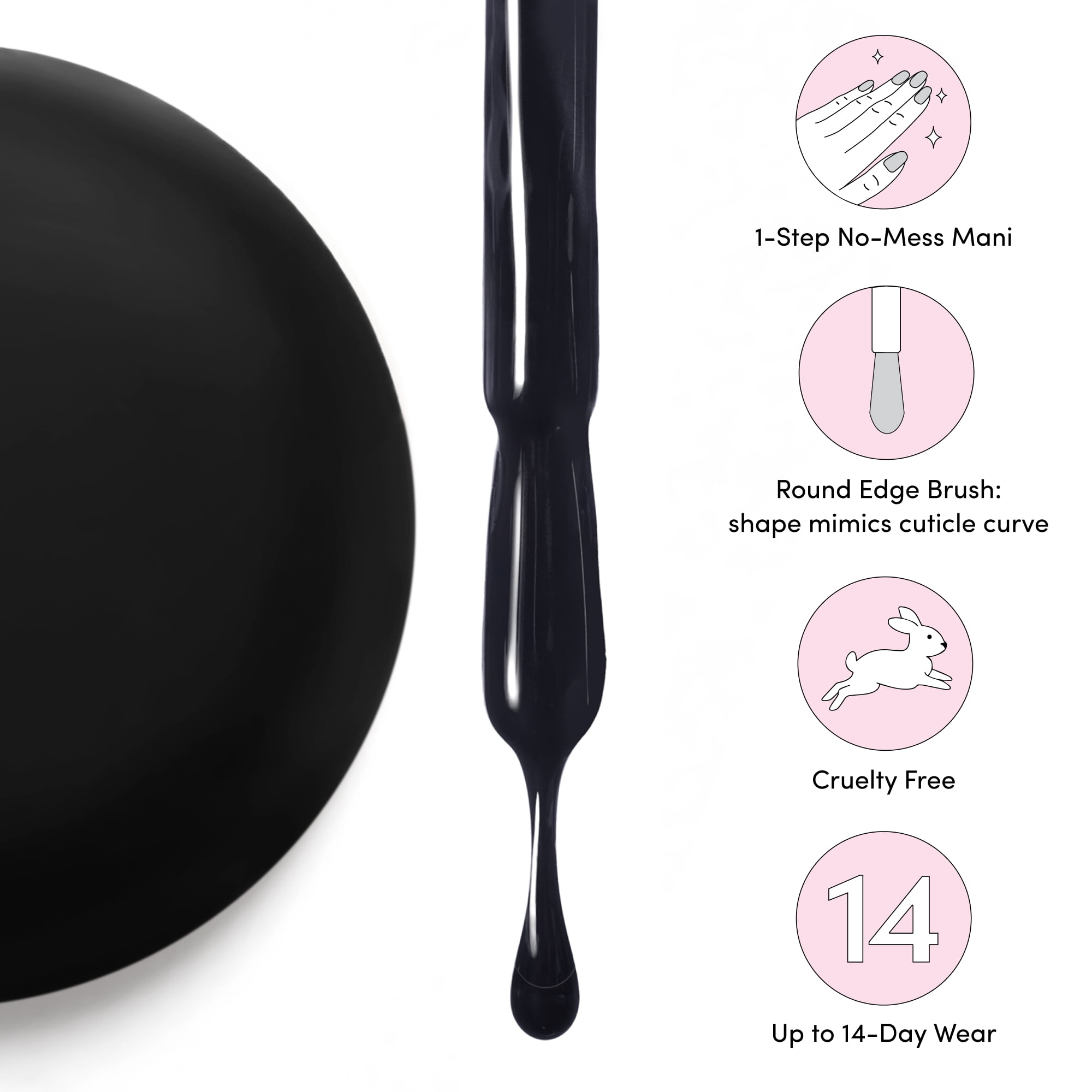Dashing Diva One Gel Color, Gel Nail Polish, Real Black, 1 10ml / 0.33 fl oz