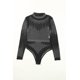 thumbnail image 3 of ABPHQTO Body de manga larga de malla transparente con diamantes de imitación negros para mujer, 3 of 5