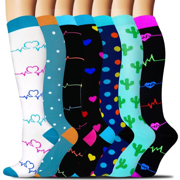 8 Pairs Medical Sport Copper Compression Socks With Anti-slip Silicone for Women & Men Circulation 15-20 mmhg is Best Support for Athletic Running Cycling, Nursing, Travel