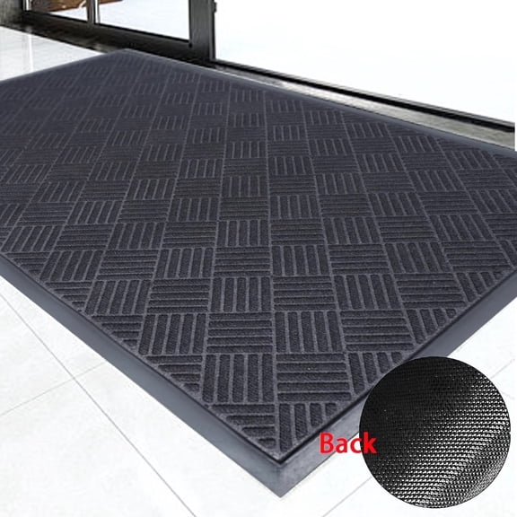 Petoto 3 x 5 ft Anti-Slip Carpet Door Mat, Entrance Floor Doormat, Industrial Entry Carpet Indoor Outdoor Entryway Rug, Gray