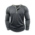 thumbnail image 5 of Hipattires Mens Henley Shirts Long Sleeve Tops Pullover Solid Color , Round Lightweight Button Shirts for Men Spring/Winter, 5 of 8