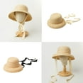 thumbnail image 5 of YUUZONE Toddler Kids Summer Handwoven Straw for Sun Hat Large Wide Brim Vacation UV for Protection Beach Cap with Ribbon Chin St, 5 of 19