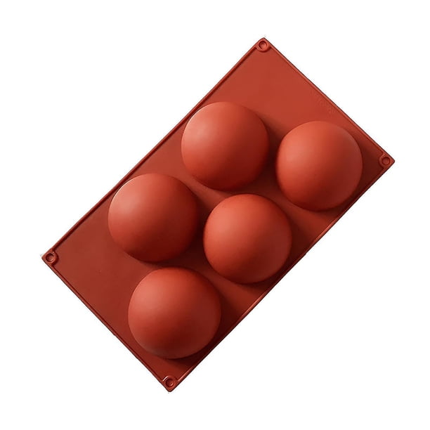 Molde para pastel antiadherente de Silicona LIUXGMXG forma de media bola 5 agujeros