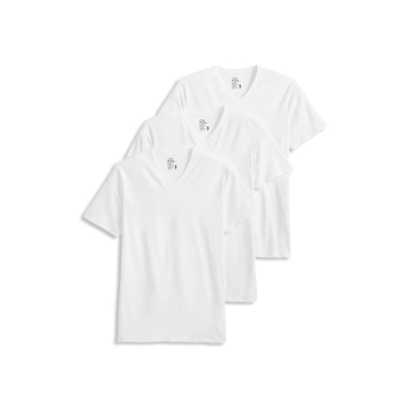 Jockey Men's T-Shirts Cotton Stretch V-Neck T-Shirt - 3 Pack, White, XL
