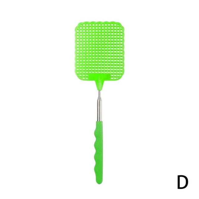 Retractable Plastic Fly Swatter Stainless Steel Lever K8X3