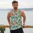 thumbnail image 6 of Pofeuu Retro Flying Butterflies Print Men's Workout Tank Tops Sleeveless Muscle Gym Shirt Quick Dry-Small, 6 of 7