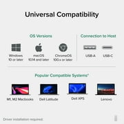 Plugable USB 3.0 and USB-C Universal Laptop Docking Station for Windows and Mac (Dual Video HDMI, Gigabit Ethernet, Audio, 6 USB Ports)